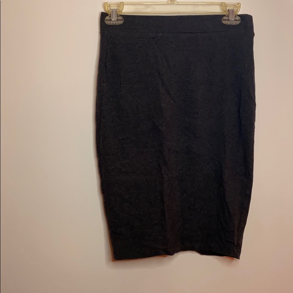 Grey Fitted midi skirt